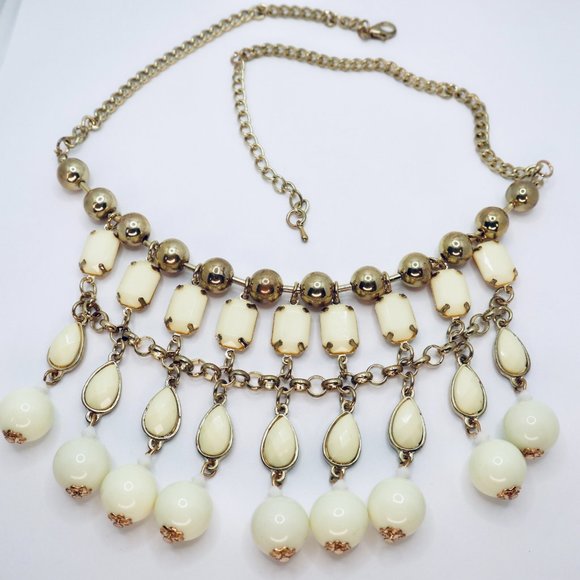 Jewelry Gold Ivory Triple Bead Necklace Poshmark